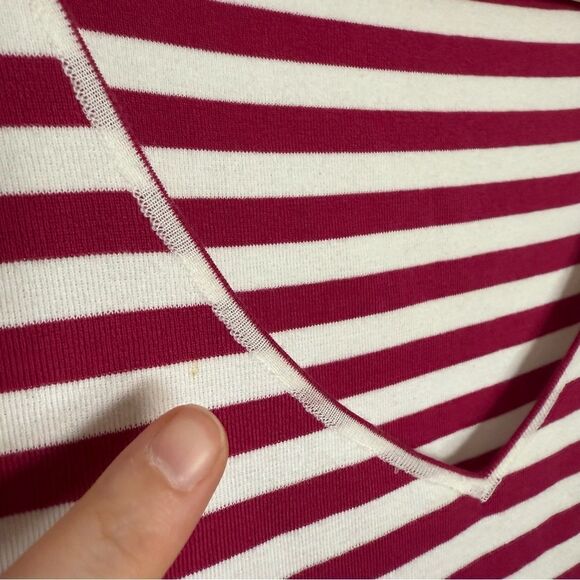 Loro Piana Tank Top Sz 46 White Fuchsia Striped Sleeveless N Neck Stretch Summer - Picture 4 of 14